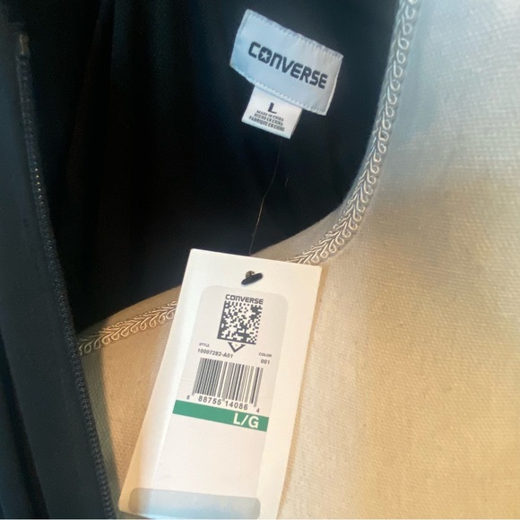 Converse- Track Jacket- Black- Size M  NWT - Picture 6 of 8